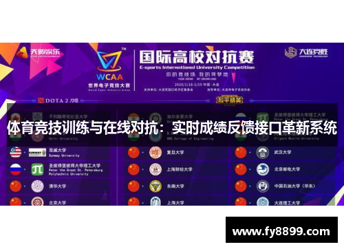 体育竞技训练与在线对抗:实时成绩反馈接口革新系统